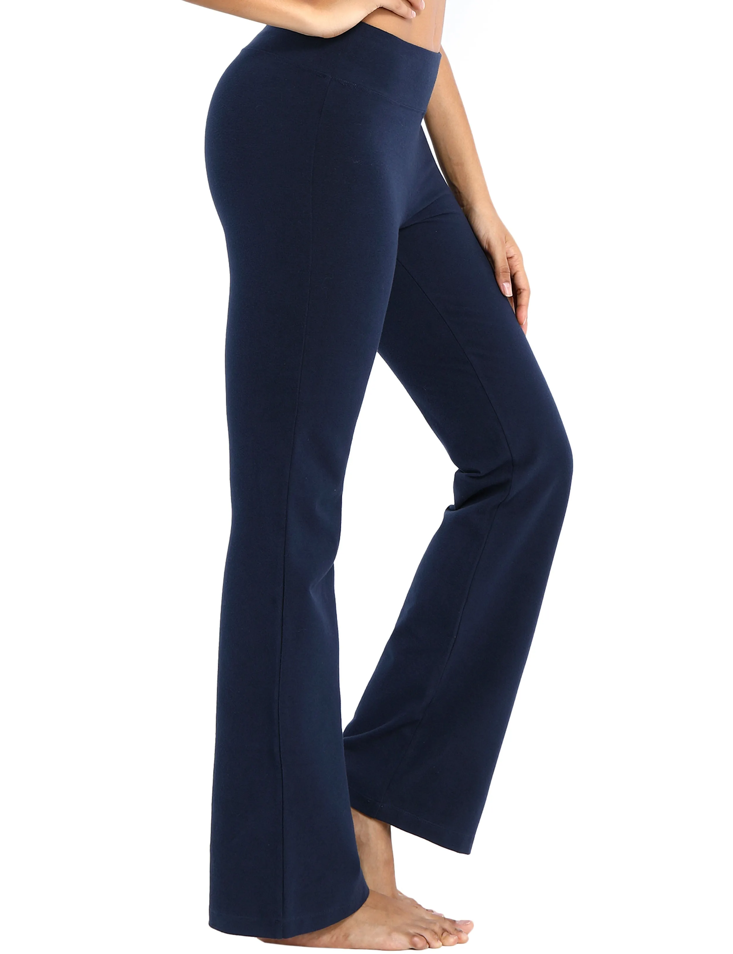 29" 31" 33" 35" Cotton Bootcut Leggings darknavy ins_Running