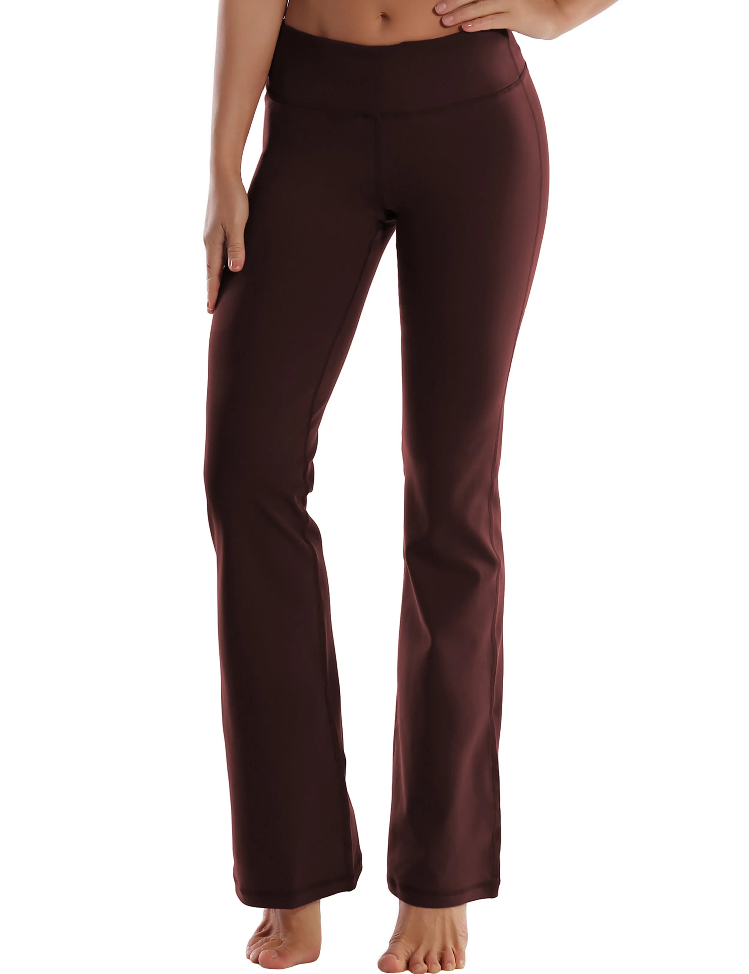 29" 31" 33" 35" Cotton Nylon Bootcut Leggings mahoganymaroon_Running