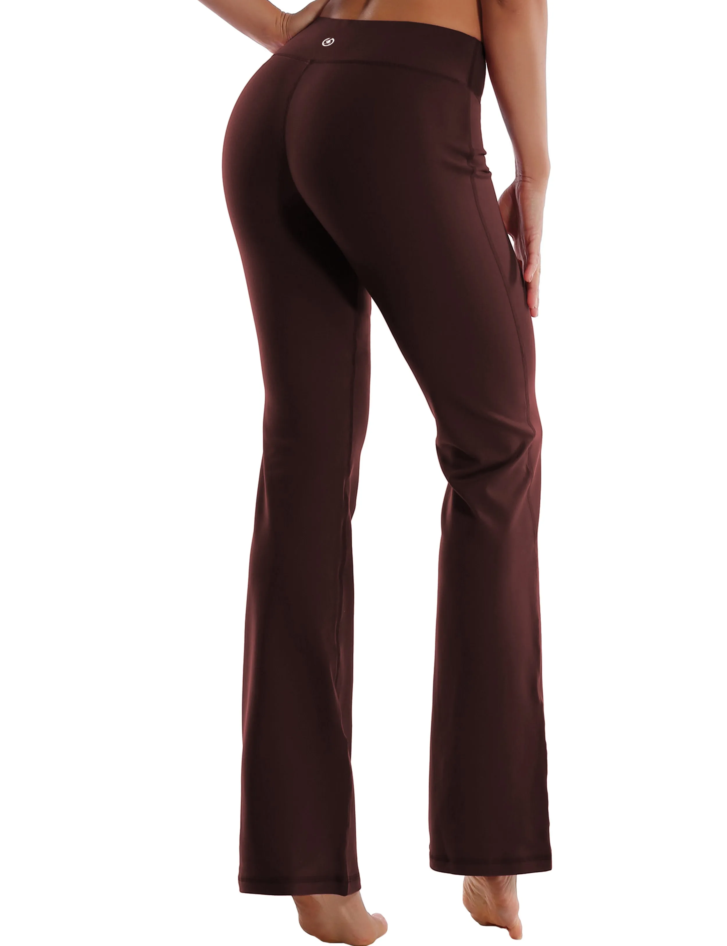 29" 31" 33" 35" Cotton Nylon Bootcut Leggings mahoganymaroon_Running