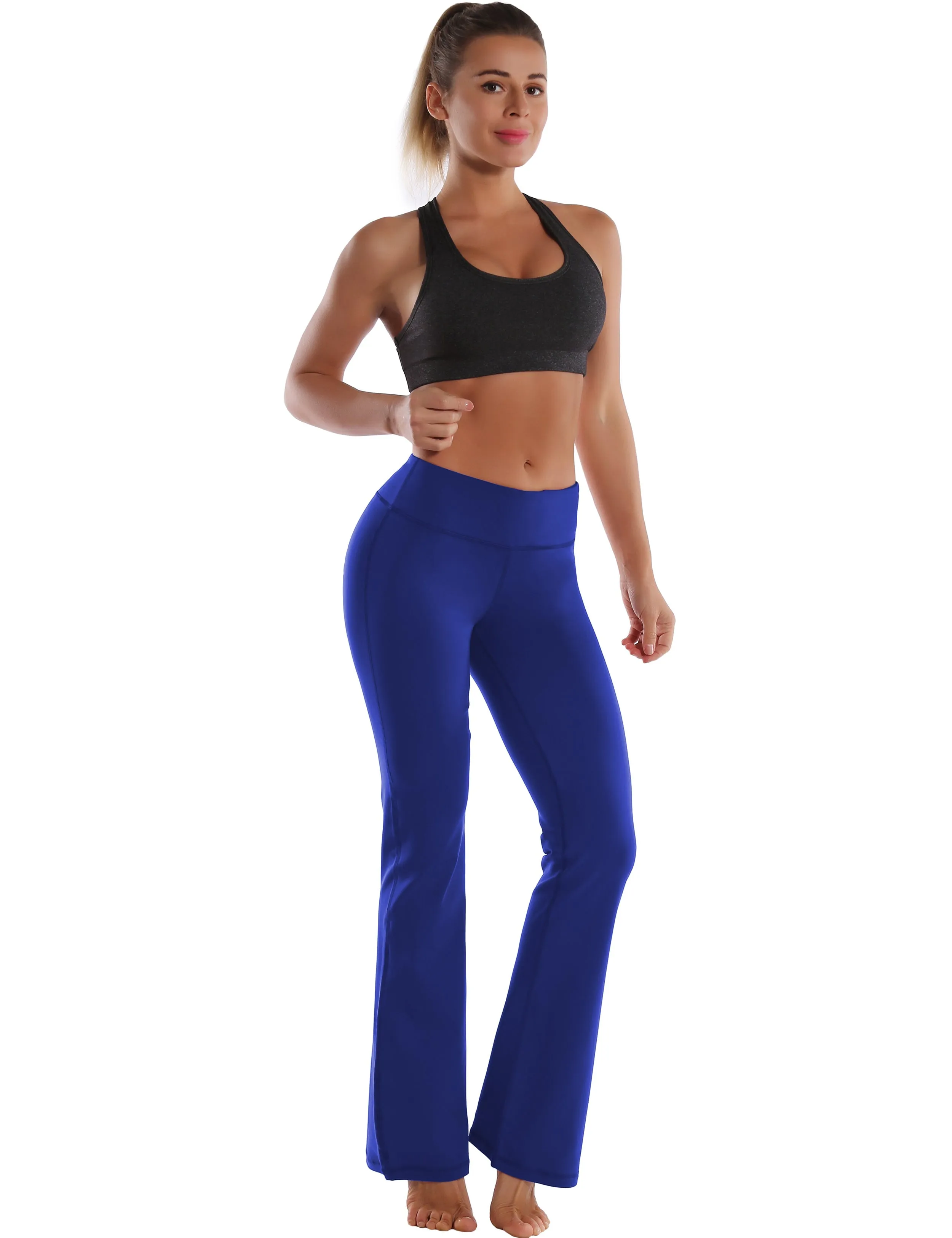 29" 31" 33" 35" Cotton Nylon Bootcut Leggings navy_Running