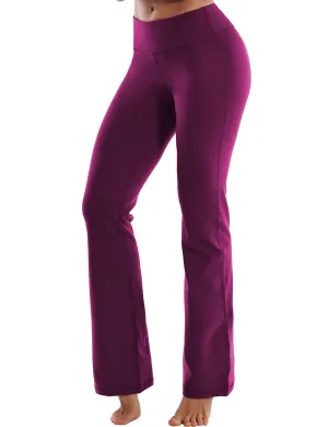 29" 31" 33" 35" Cotton Nylon Bootcut Leggings plum_Running