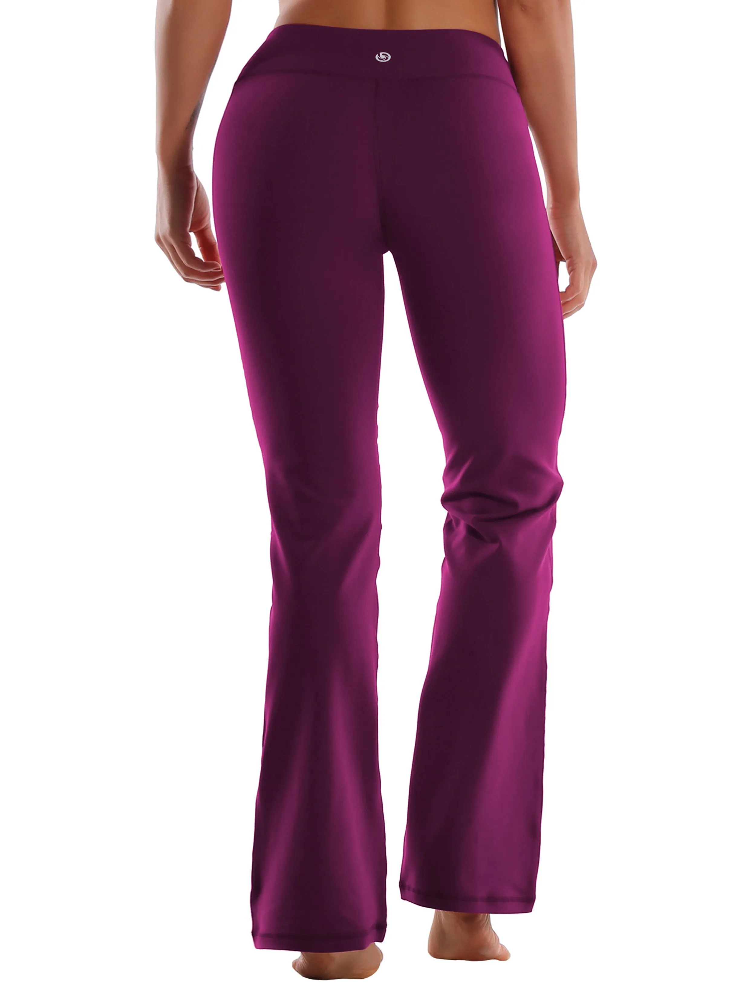29" 31" 33" 35" Cotton Nylon Bootcut Leggings plum_Running