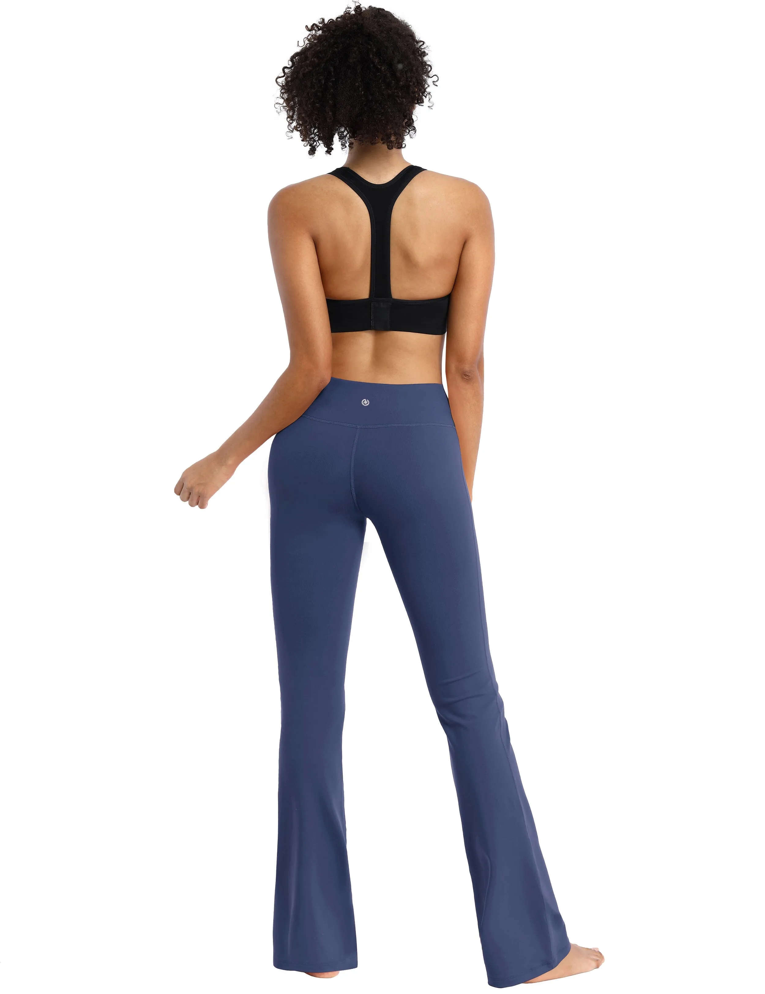 29" 31" 33" 35" Cotton Nylon Bootcut Leggings purplishblue_Running