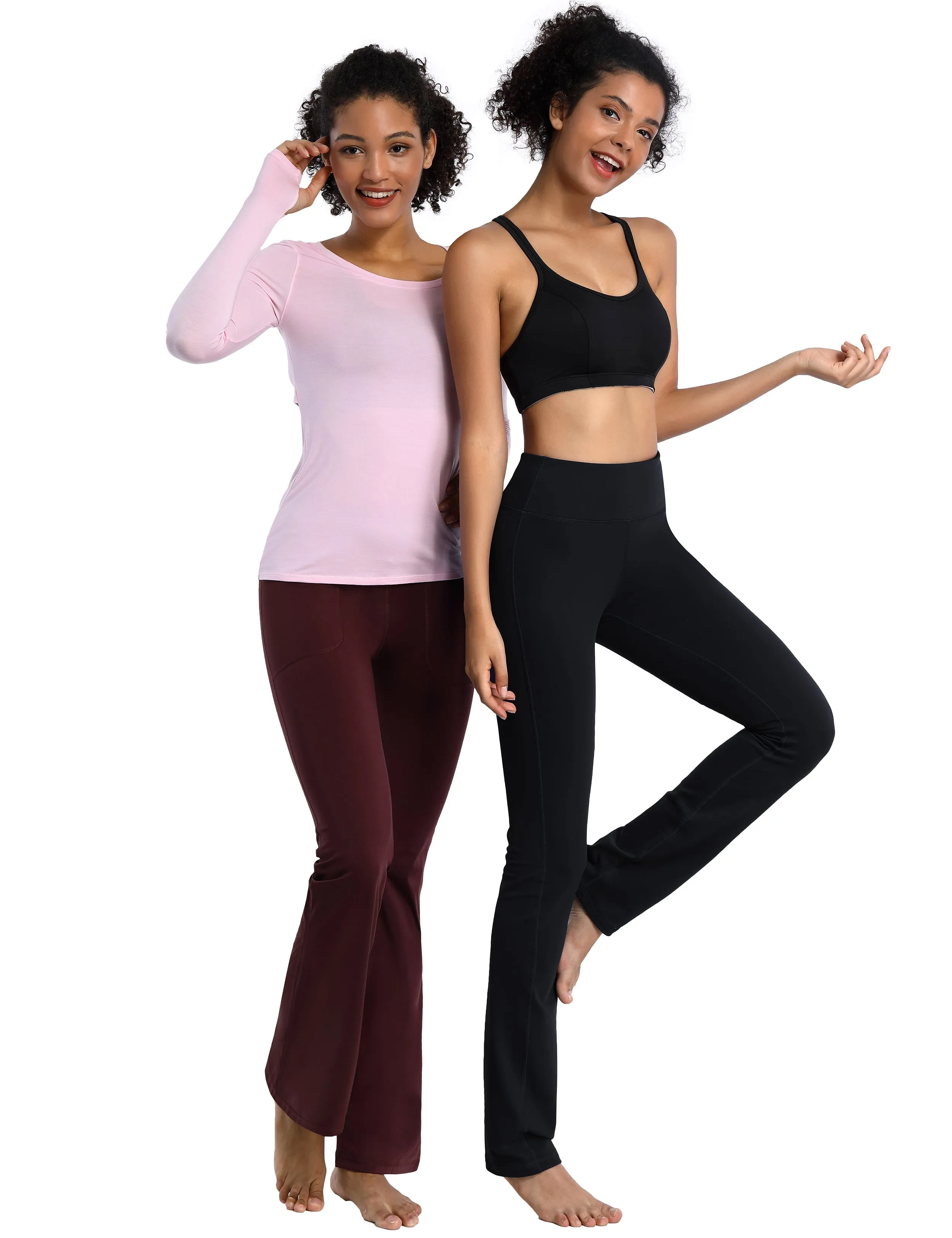 29" 31" 33" 35" Straight Leg Leggings black_Running