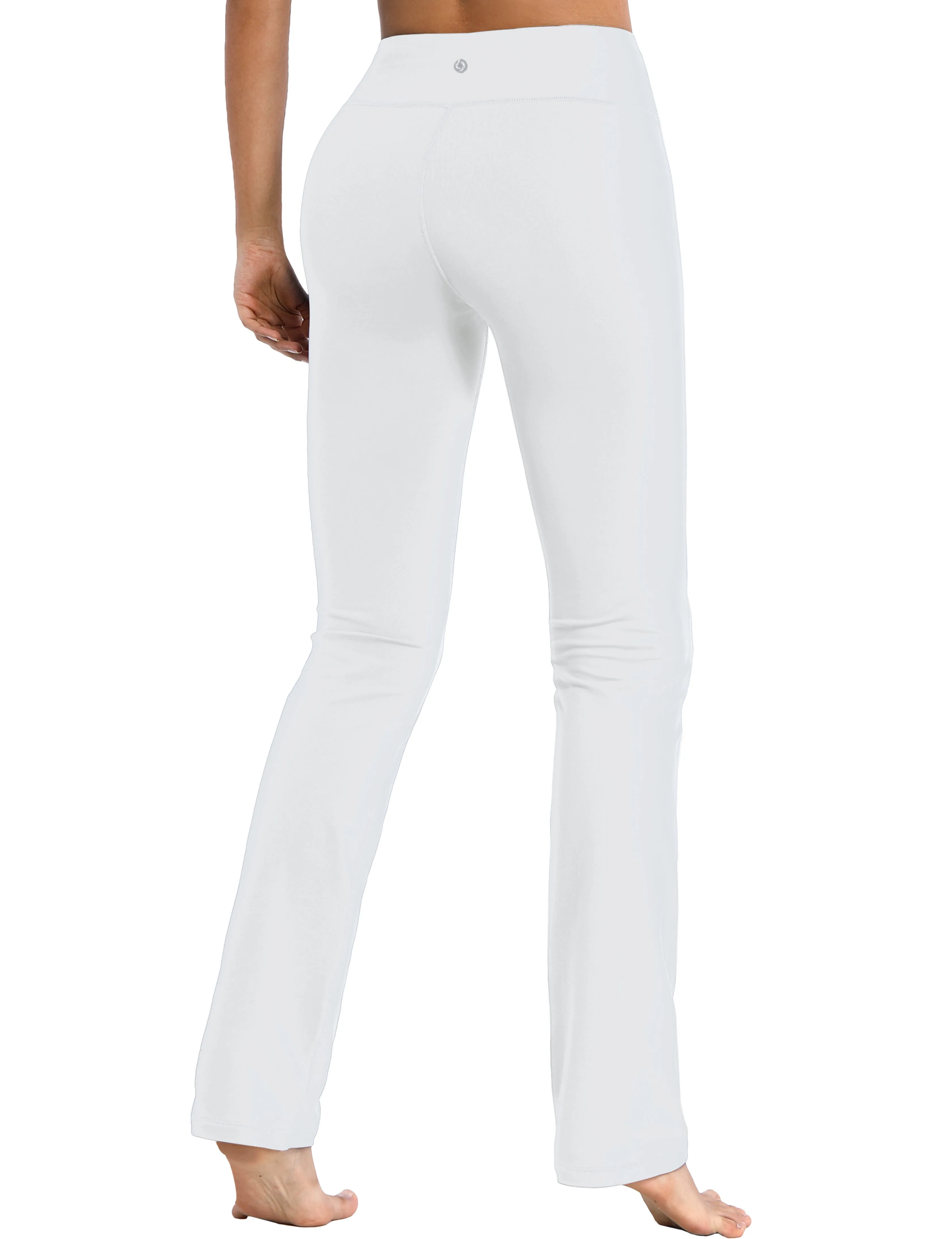 29" 31" 33" 35" Straight Leg Leggings white_Running