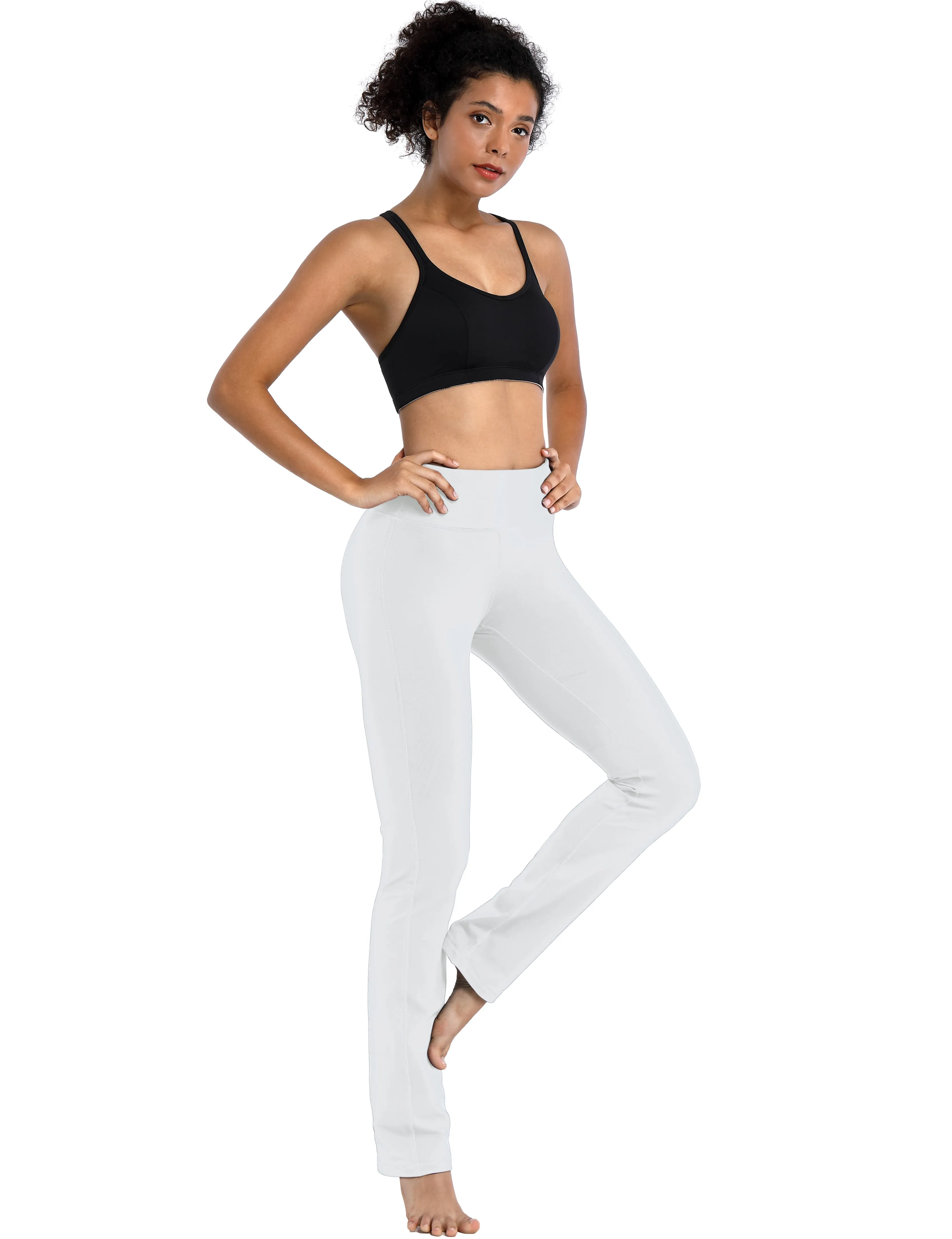 29" 31" 33" 35" Straight Leg Leggings white_Running