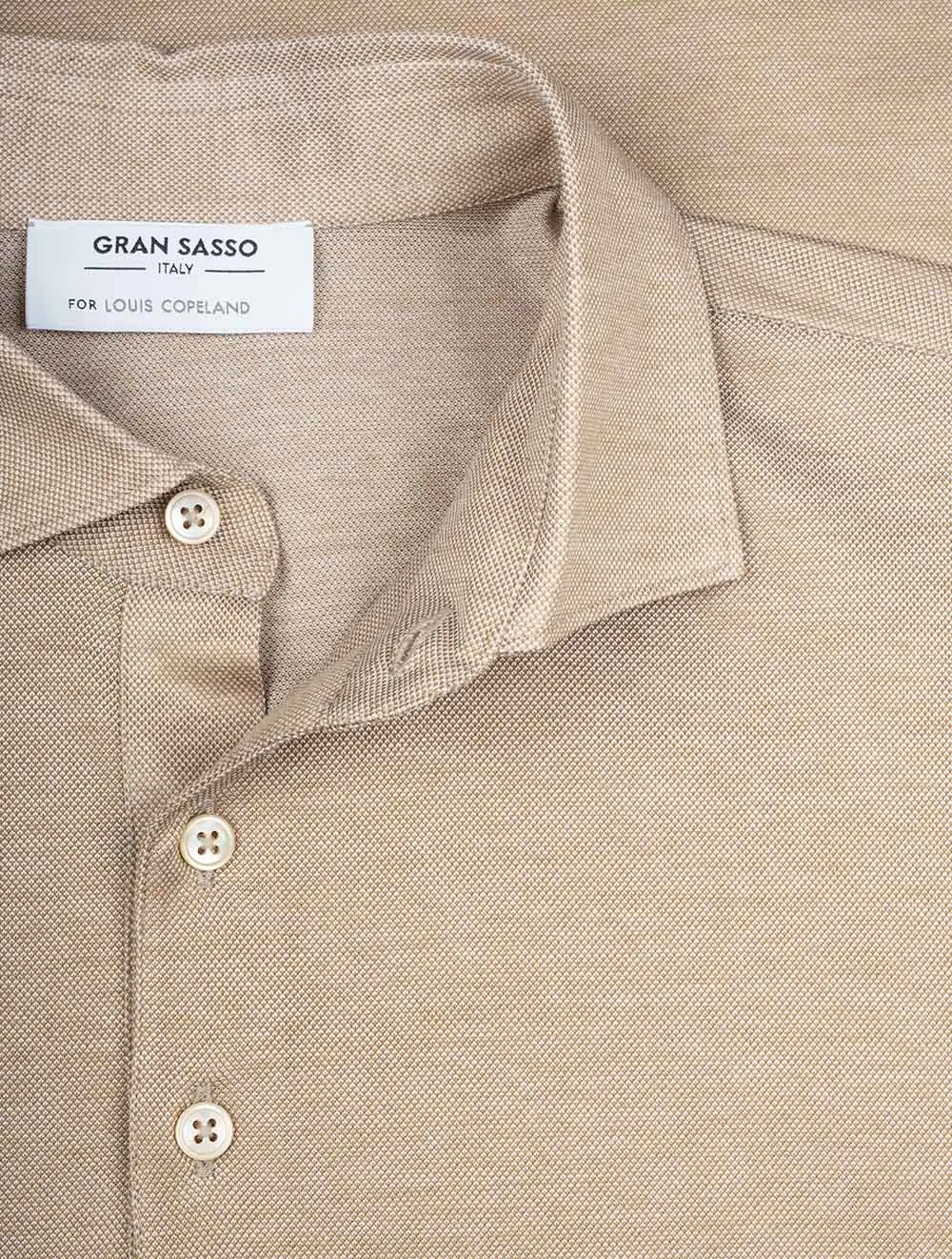 3 button Polo Shirt Beige