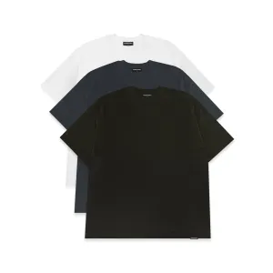 3 Pack Box Fit T-Shirt | Black Slate White