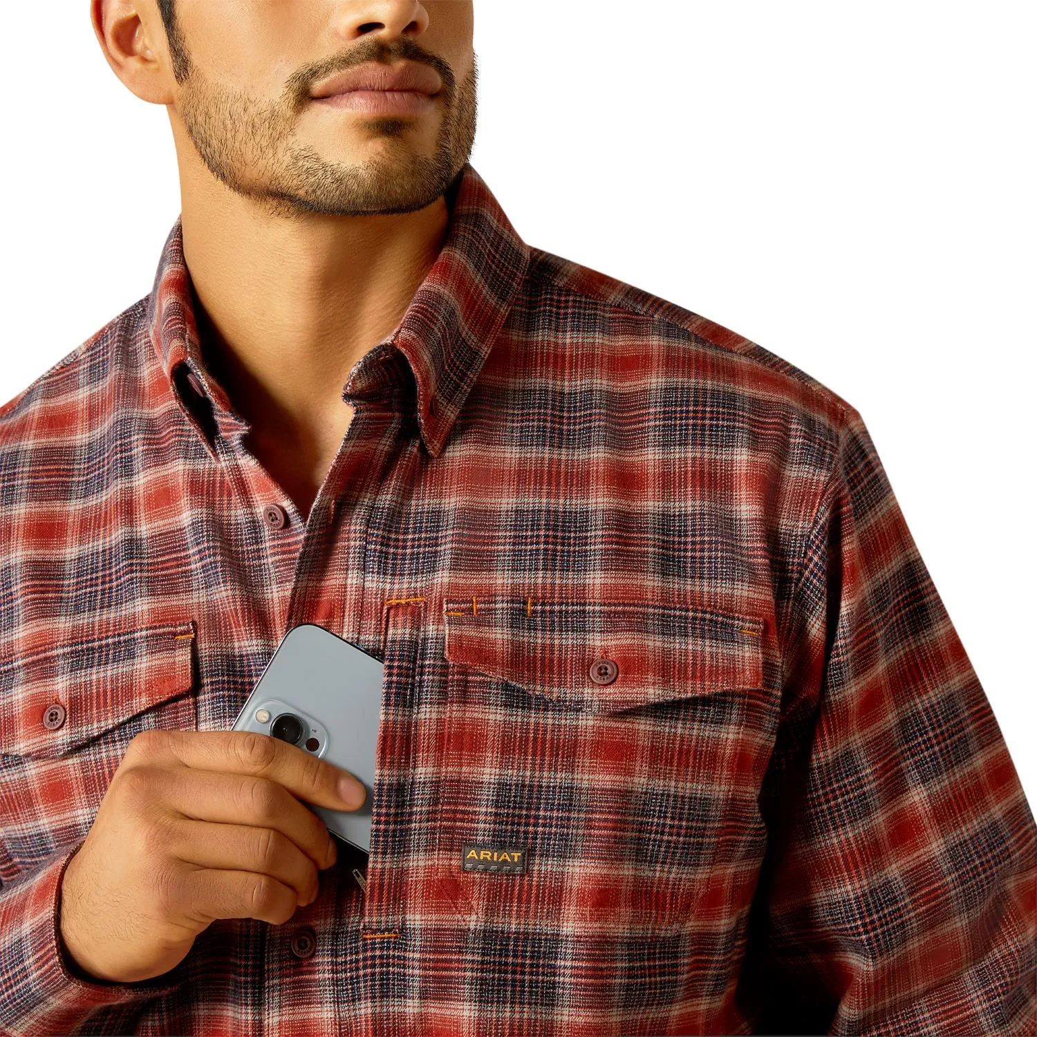 Ariat Men's Rebar Flannel DuraStretch Button-Down Work Shirt