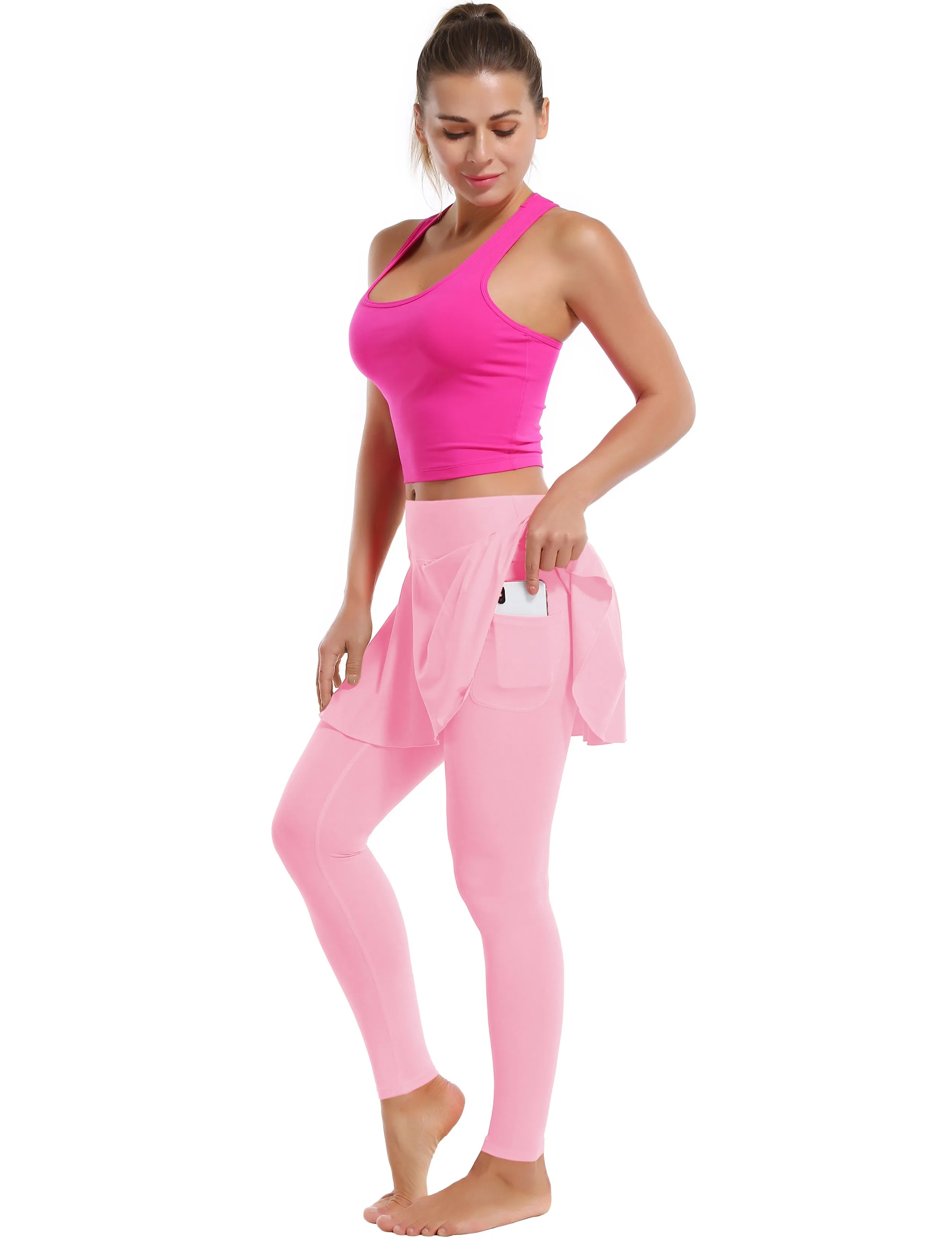 Athletic Tennis Golf Skort with Pocket Shorts lightpink_Biking