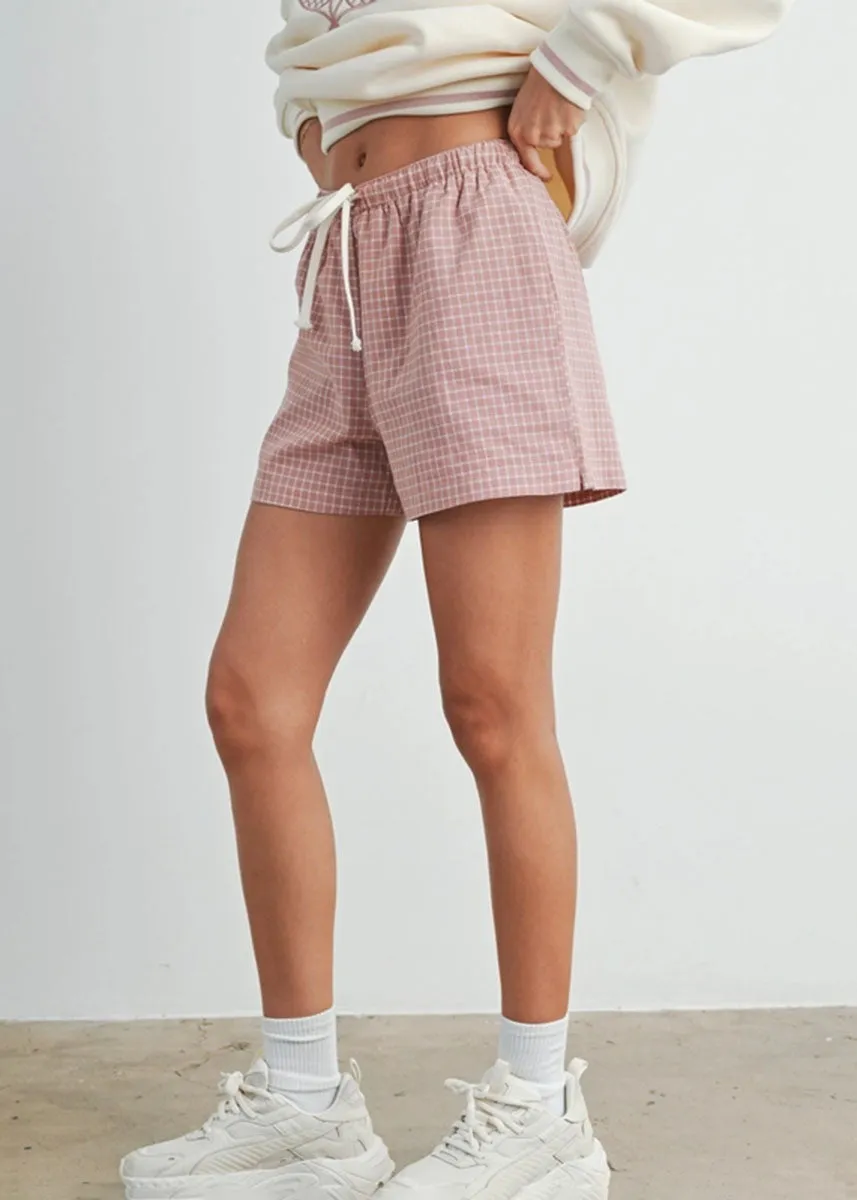 Averie Check Boxer Shorts - Rose Multi