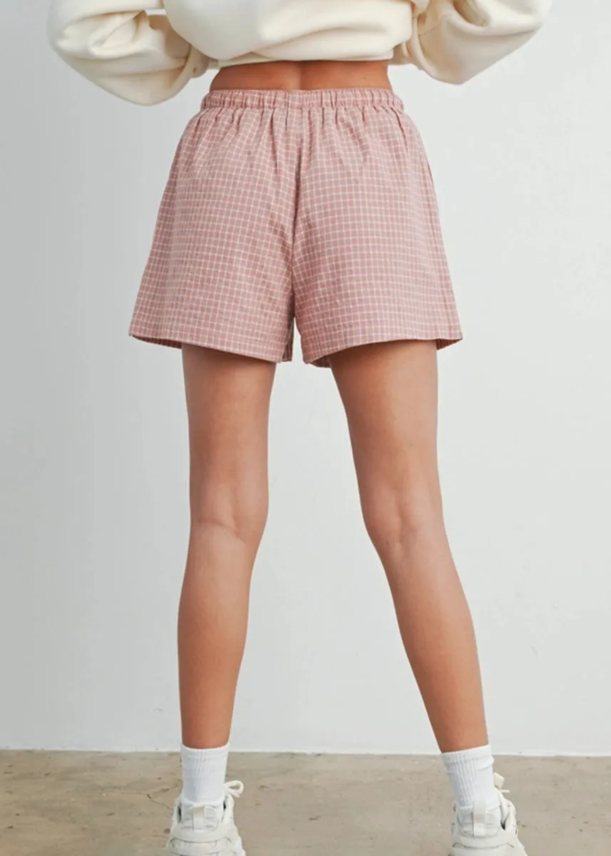 Averie Check Boxer Shorts - Rose Multi