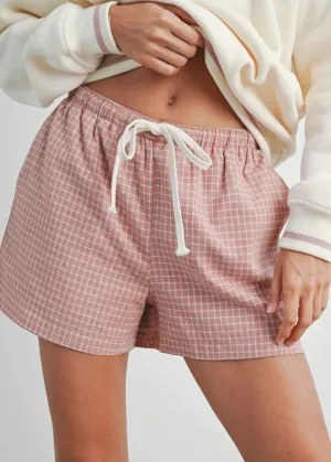 Averie Check Boxer Shorts - Rose Multi