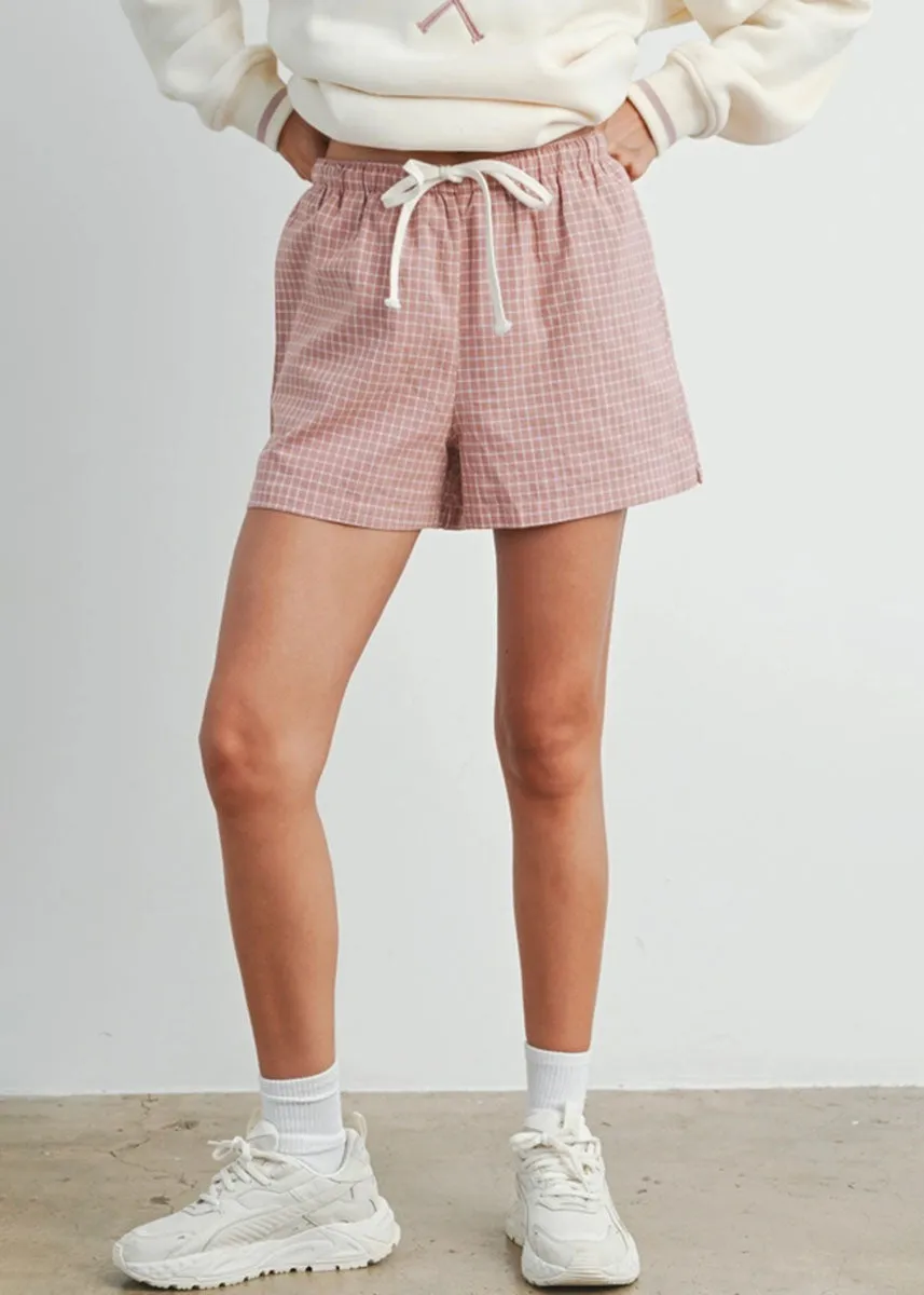 Averie Check Boxer Shorts - Rose Multi