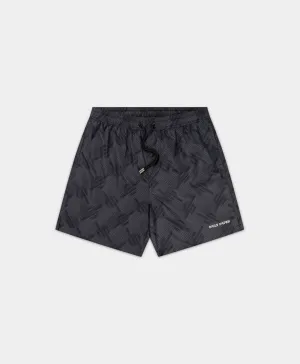 Black Dotted Monogram Swimshorts