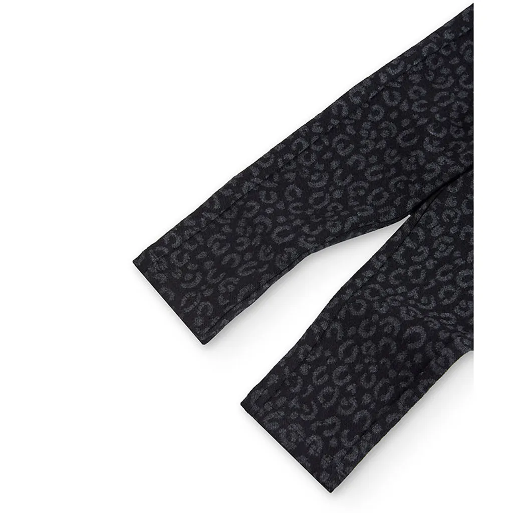 Black Leopard Print Pants