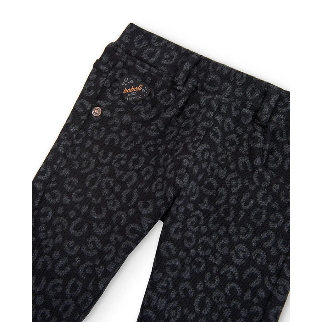 Black Leopard Print Pants