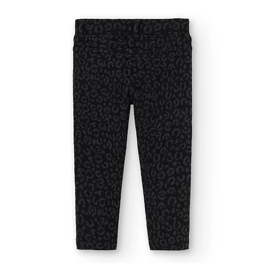 Black Leopard Print Pants