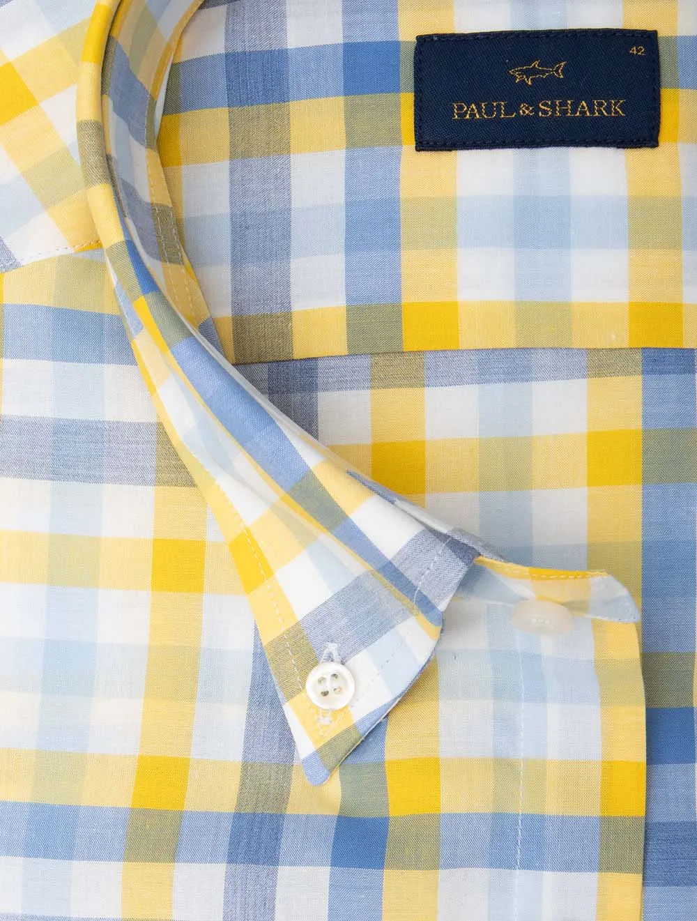 Check Cotton Shirt Yellow
