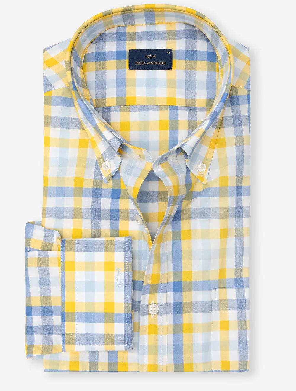 Check Cotton Shirt Yellow