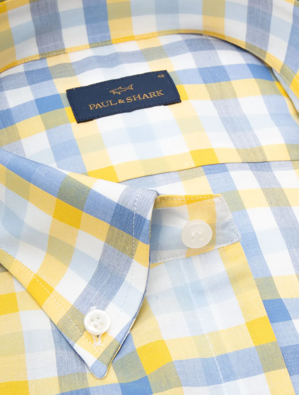 Check Cotton Shirt Yellow