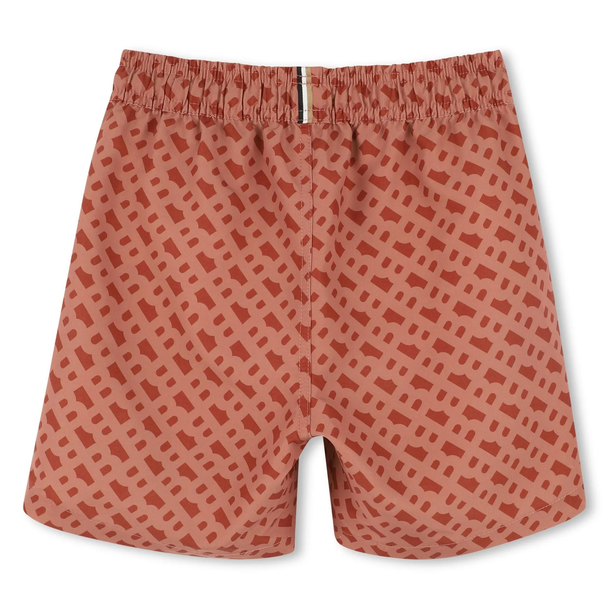 Chocolate Brown Pattern Swim Shorts