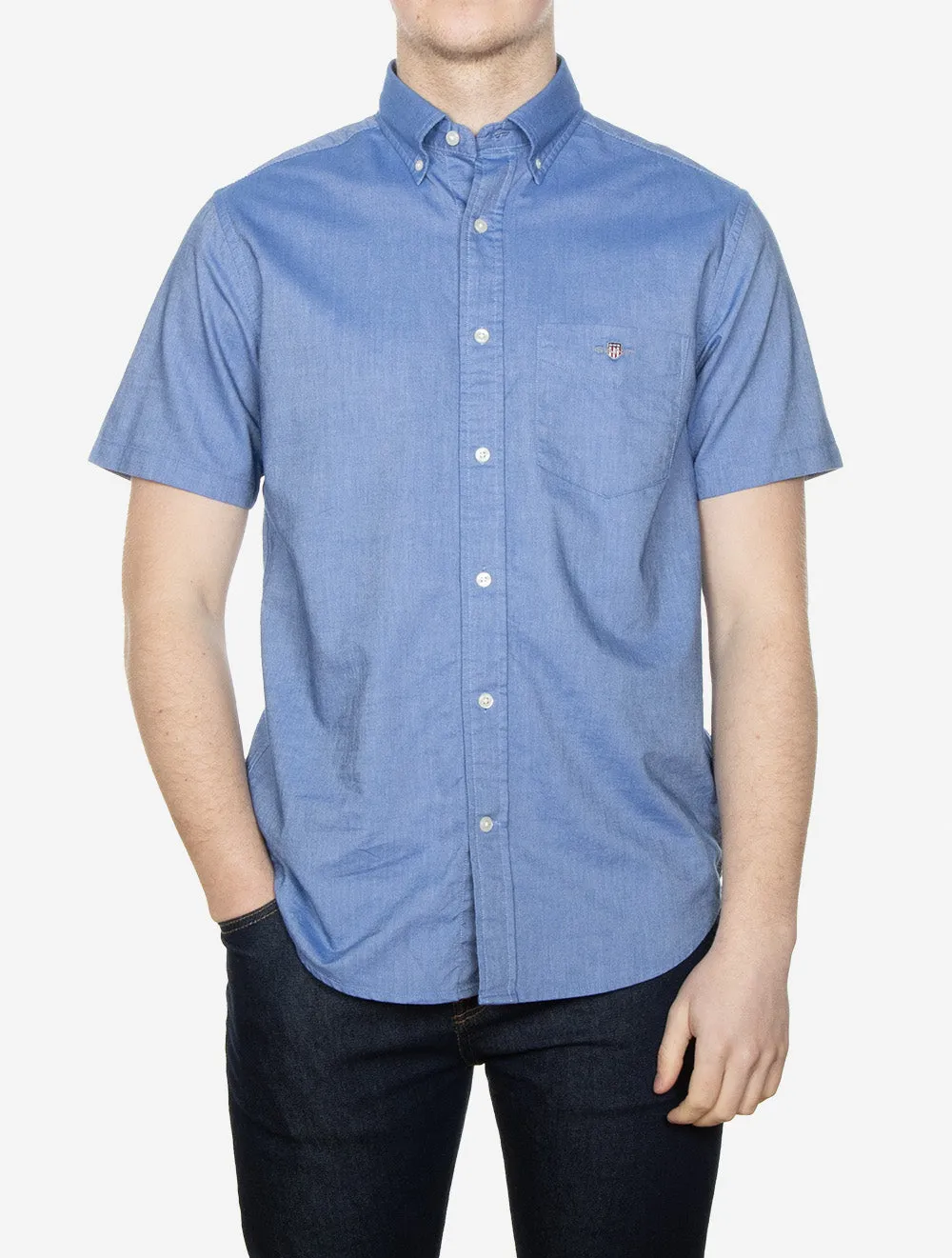 Classic Oxford Short Sleeve Regular Fit Shirt Rich Blue