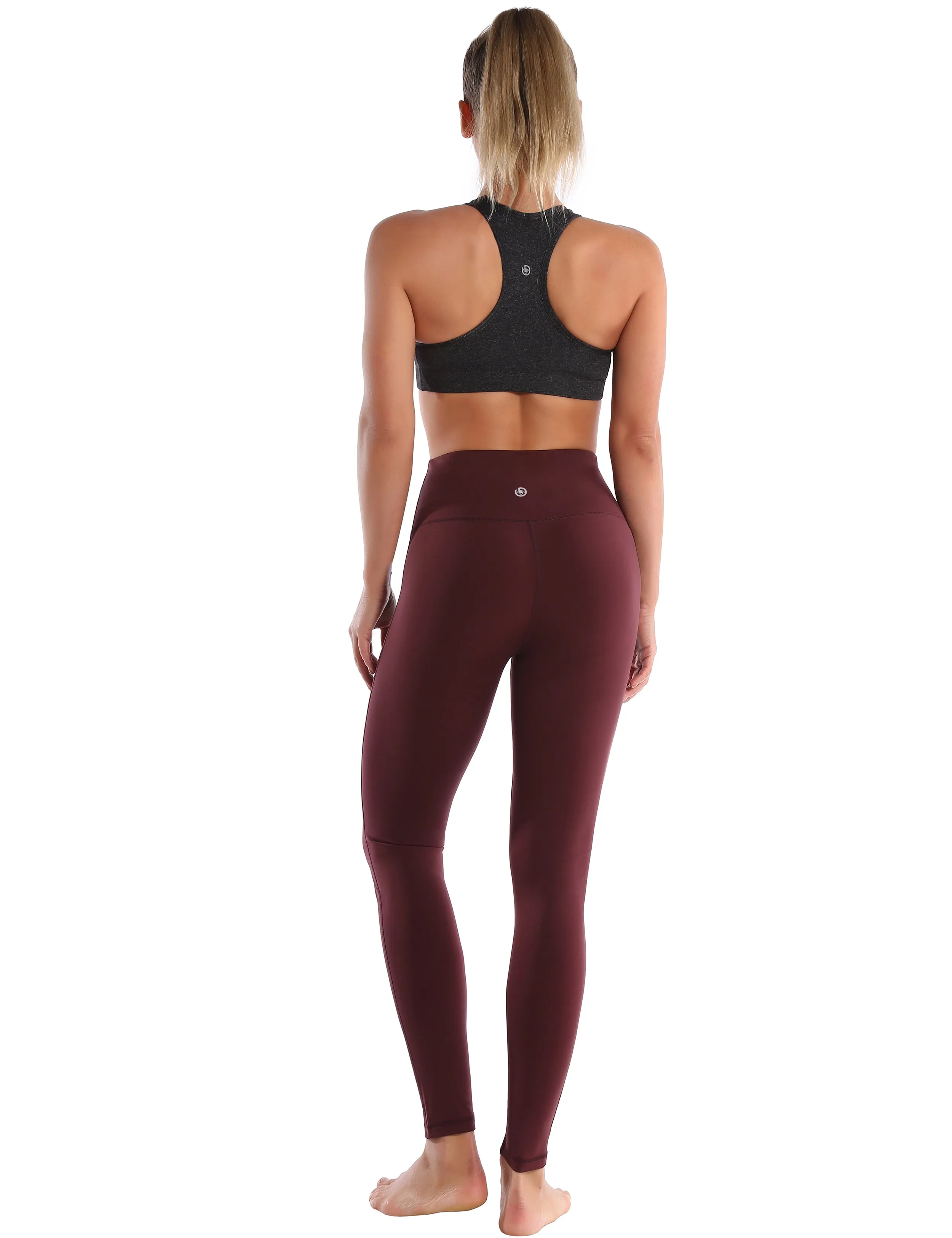 Compression Racerback Sports Bras heathercharcoal_Running