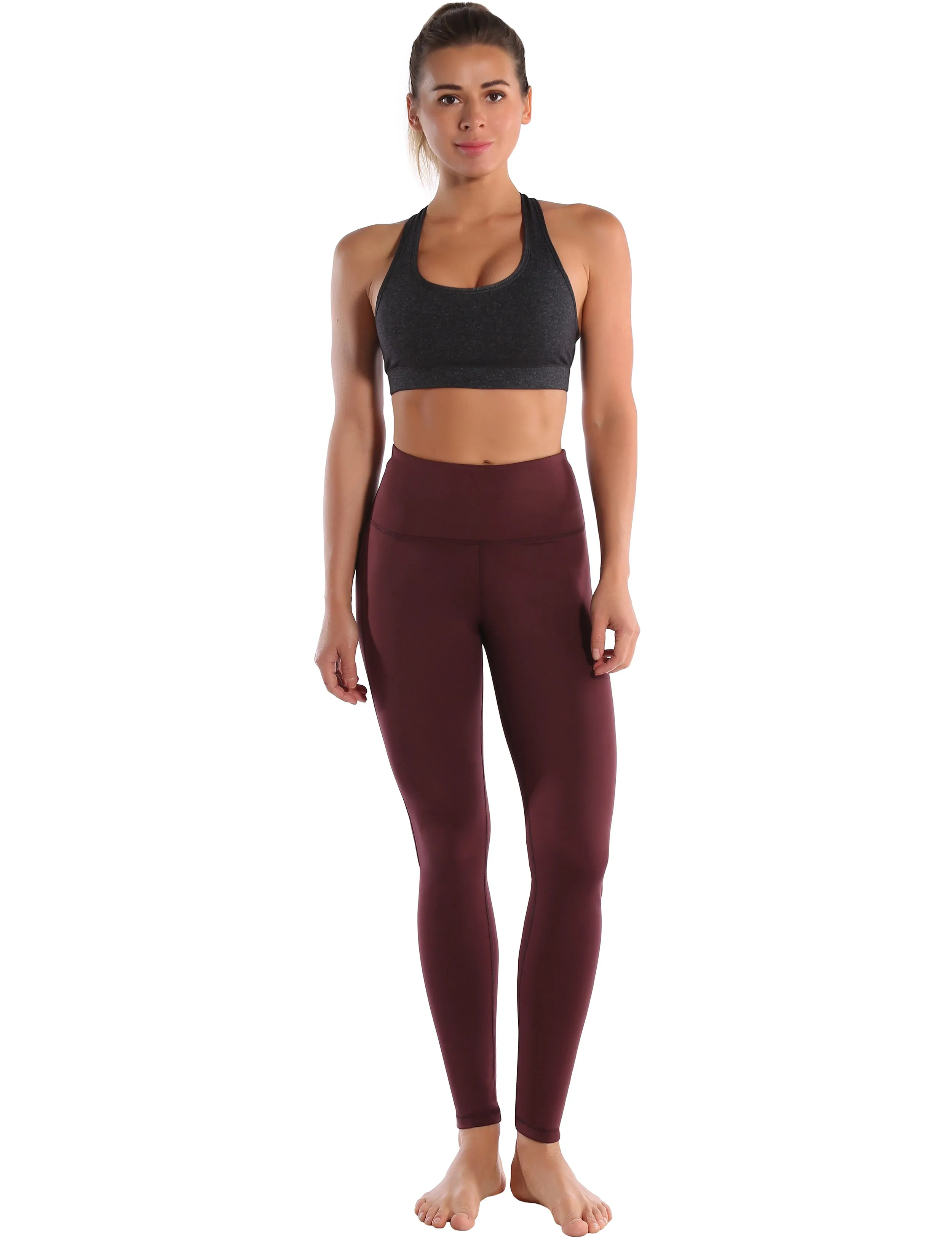 Compression Racerback Sports Bras heathercharcoal_Running