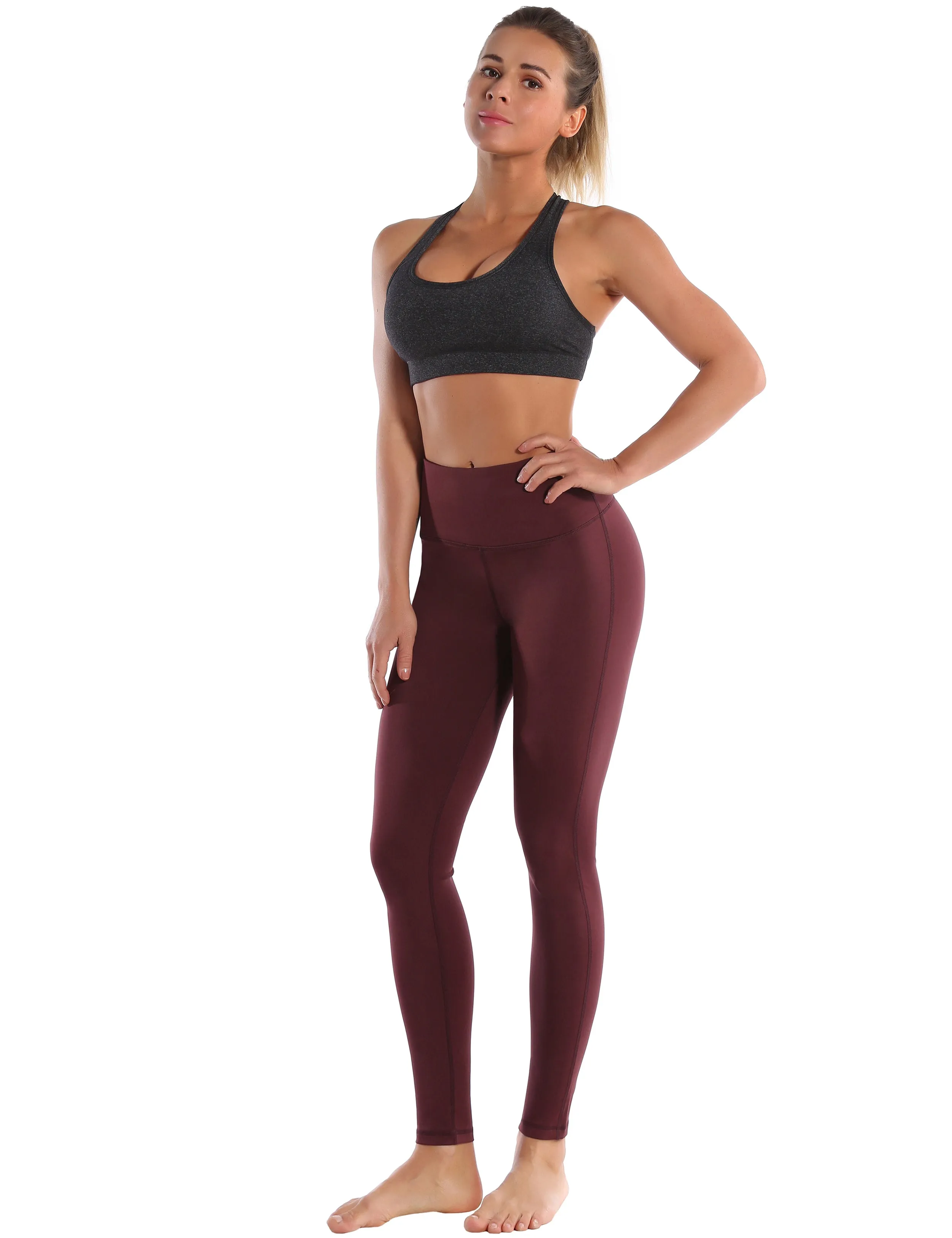 Compression Racerback Sports Bras heathercharcoal_Running
