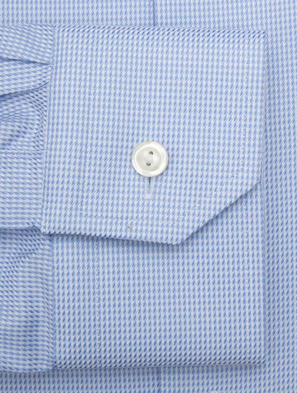 Contemporary Patterned Texture Cotton Twill Shirt Blue