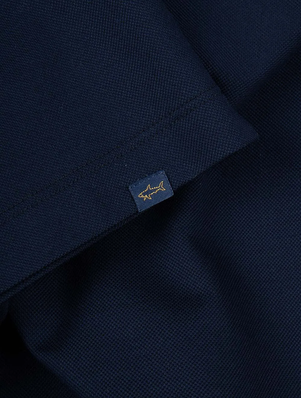 Cotton Double Piqué Tipped Polo Shirt Navy