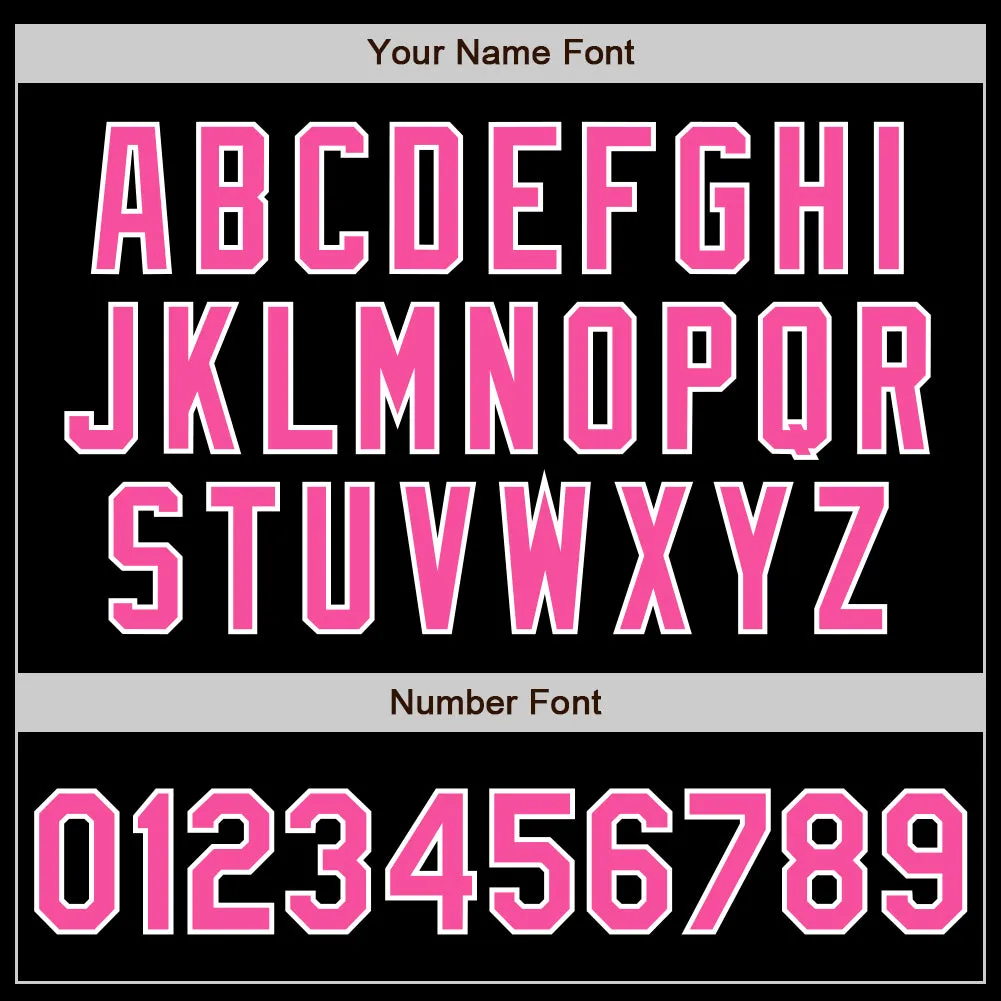 Custom Black Pink-Kelly Green Authentic Split Fashion Baseball Jersey