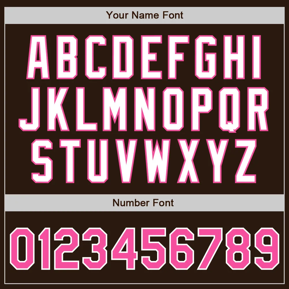 Custom Brown Pink-White Authentic Two Tone Baseball Jersey
