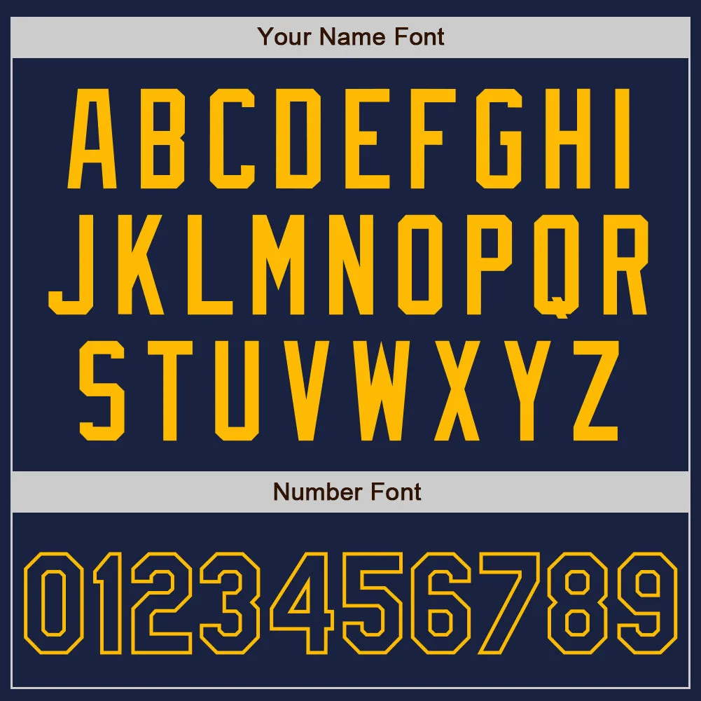 Custom Navy Gold Authentic Baseball Jersey
