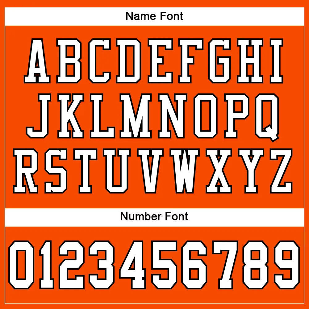 Custom Orange White-Black Mesh Authentic Football Jersey
