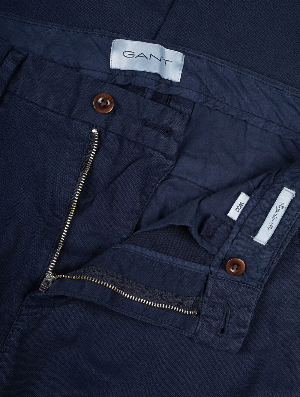 Dobby Structure Regular Fit Chinos Evening Blue