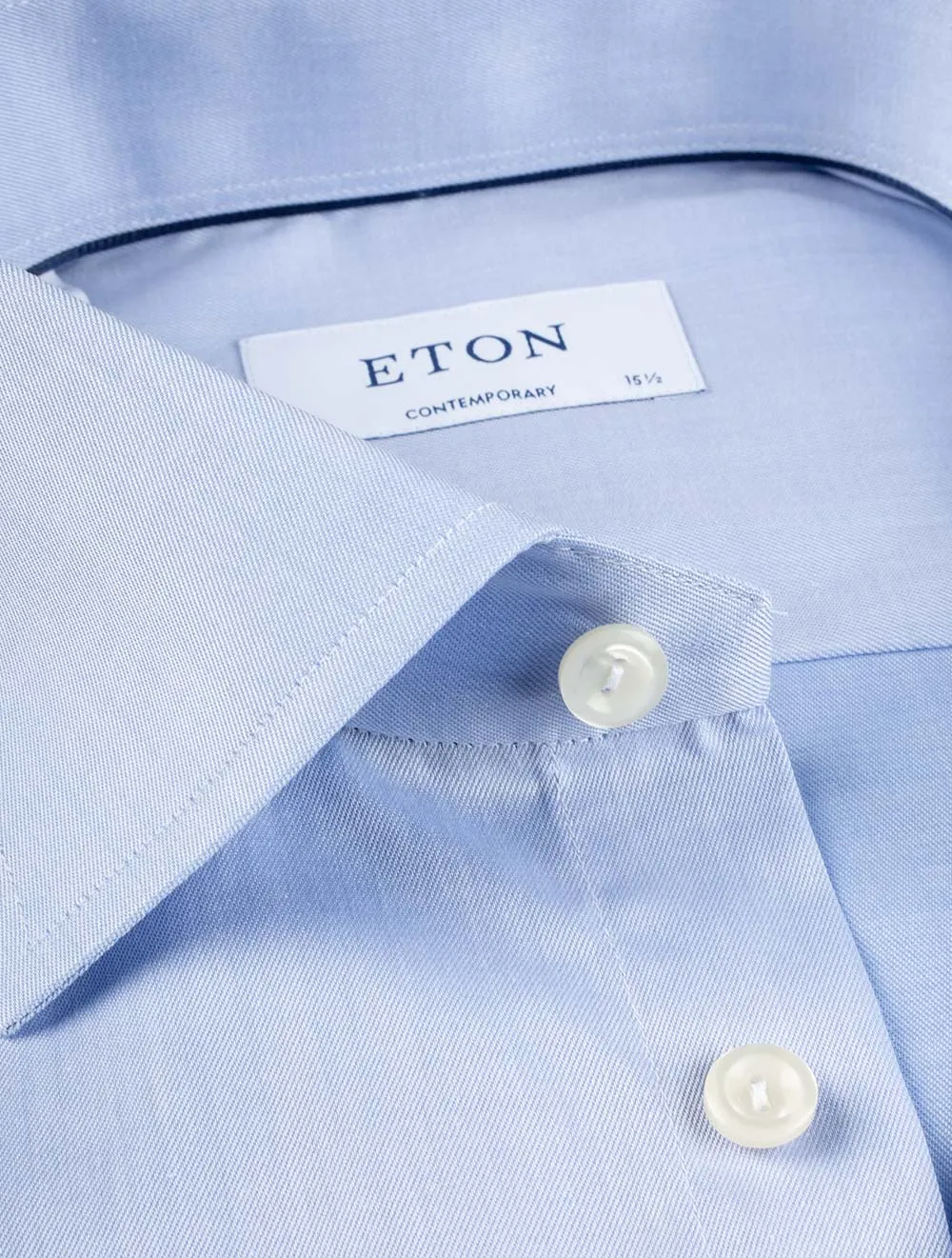 Double Cuff Contemporary Fit Shirt Blue