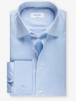 Double Cuff Contemporary Fit Shirt Blue