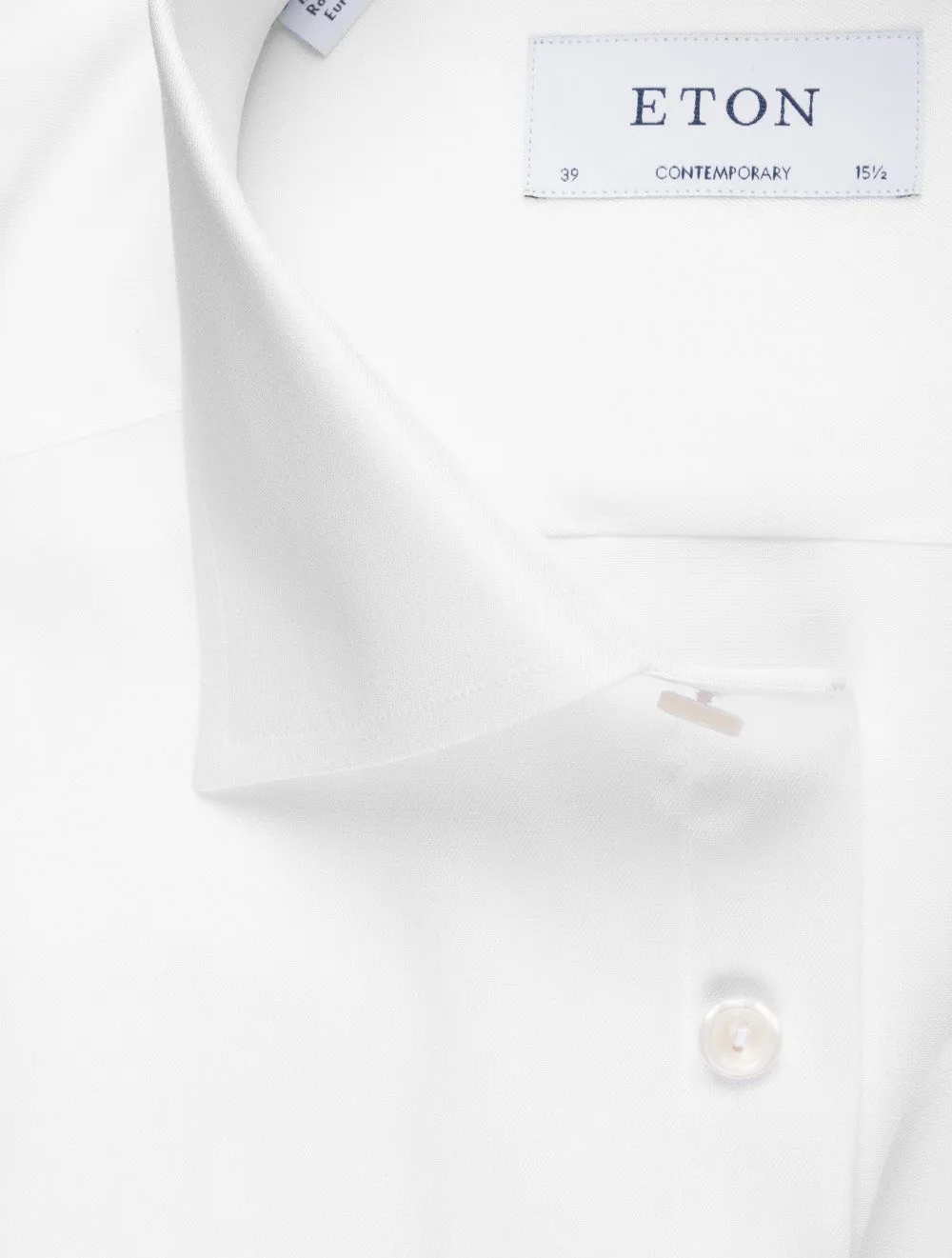 Double Cuff Plain Comtemporary Fit Shirt White