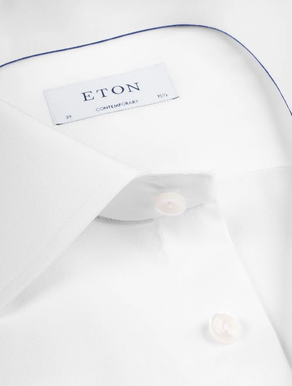 Double Cuff Plain Comtemporary Fit Shirt White