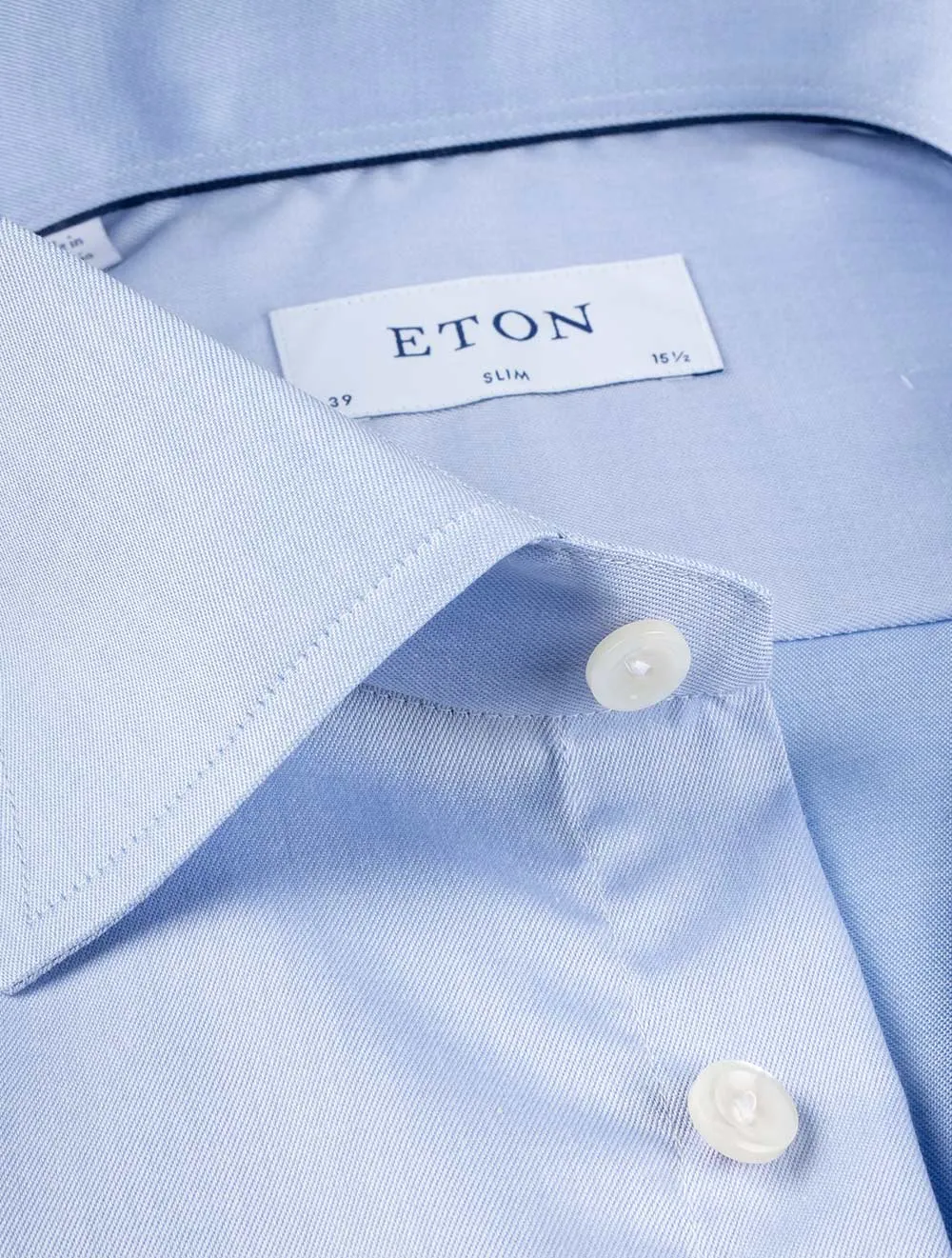 Double Cuff Slim Fit Shirt Blue