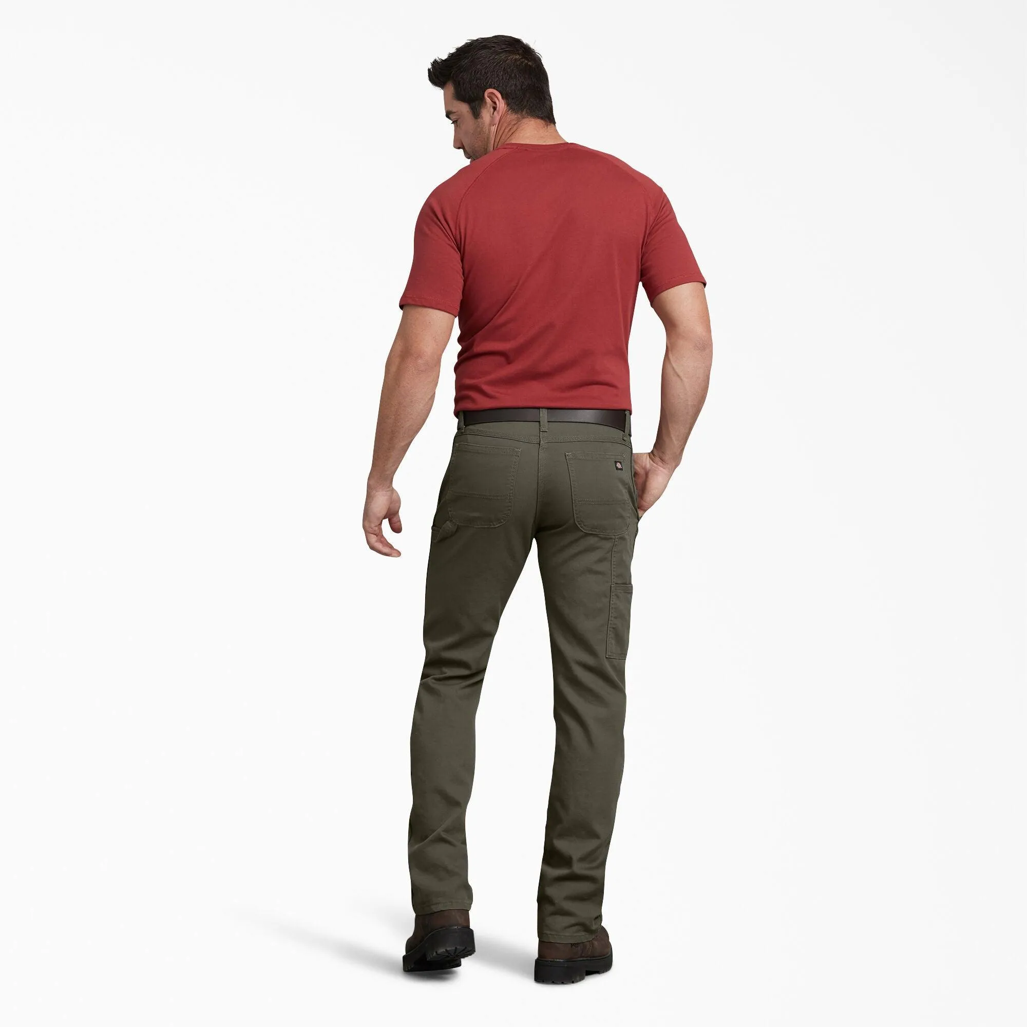 DP802 FLEX Regular Fit Duck Carpenter Pants, Stonewashed Moss Green
