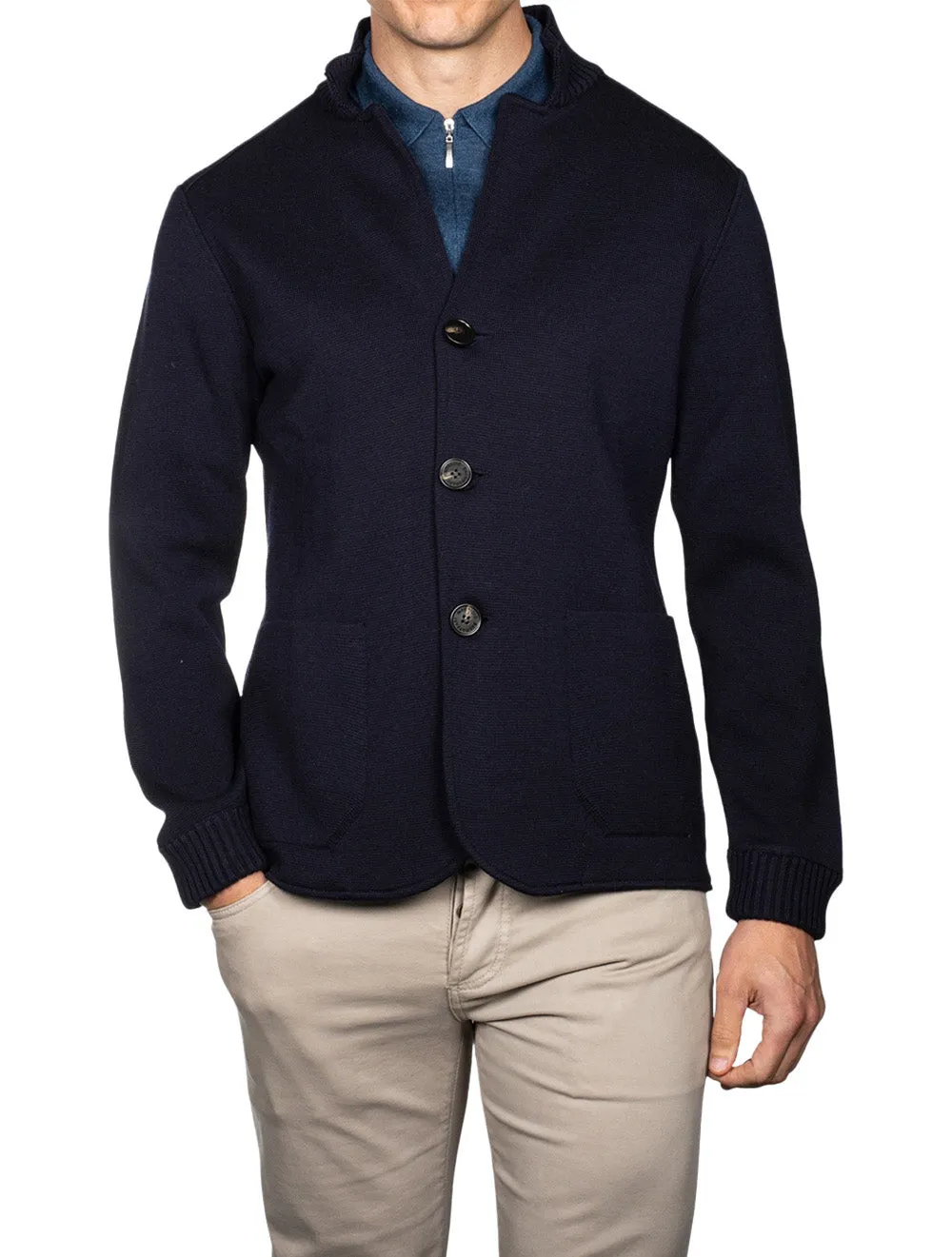 Ecotec Milano Stitch Swacket Navy