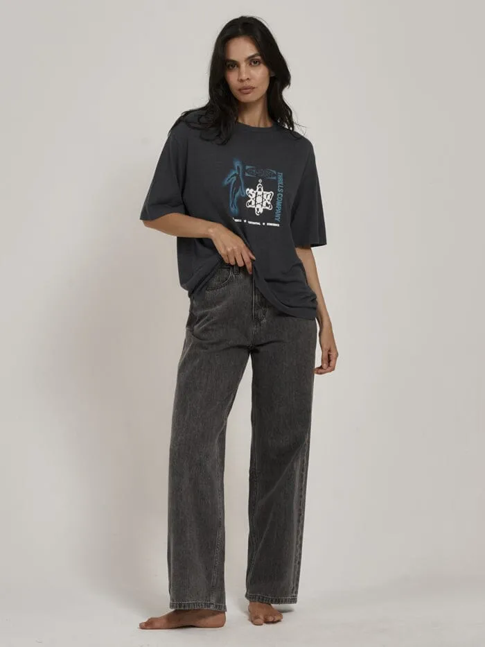Euphoric Co-existence Hemp Box Fit Tee - Petrol
