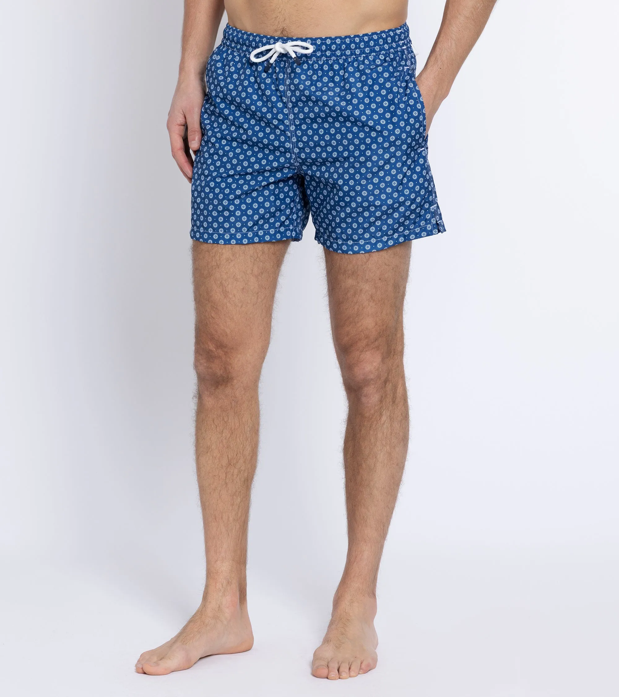 Fedeli Madeira Airstop Motif Swim Shorts: Navy