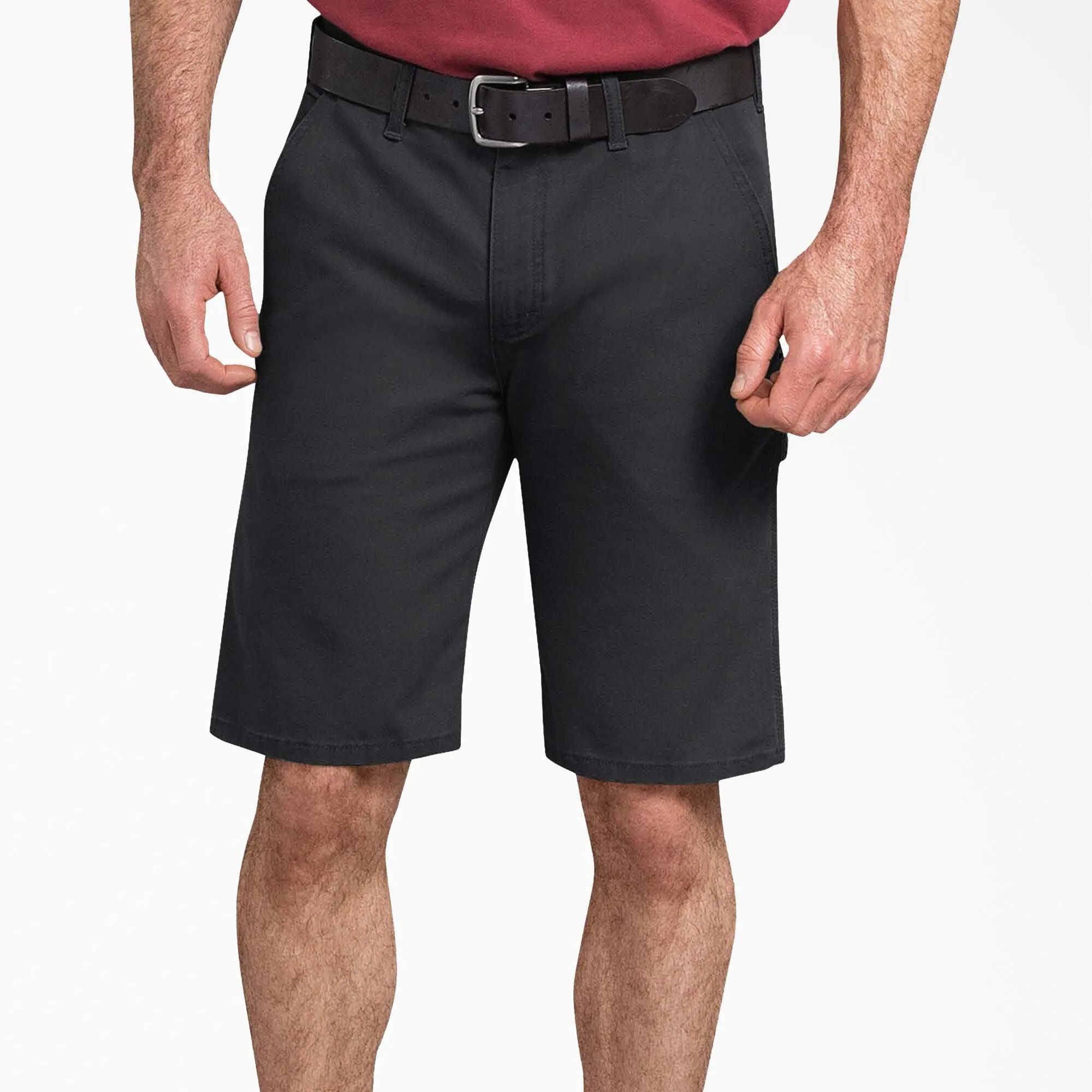 FLEX Regular Fit Duck Carpenter Shorts, 11", Stonewashed Black