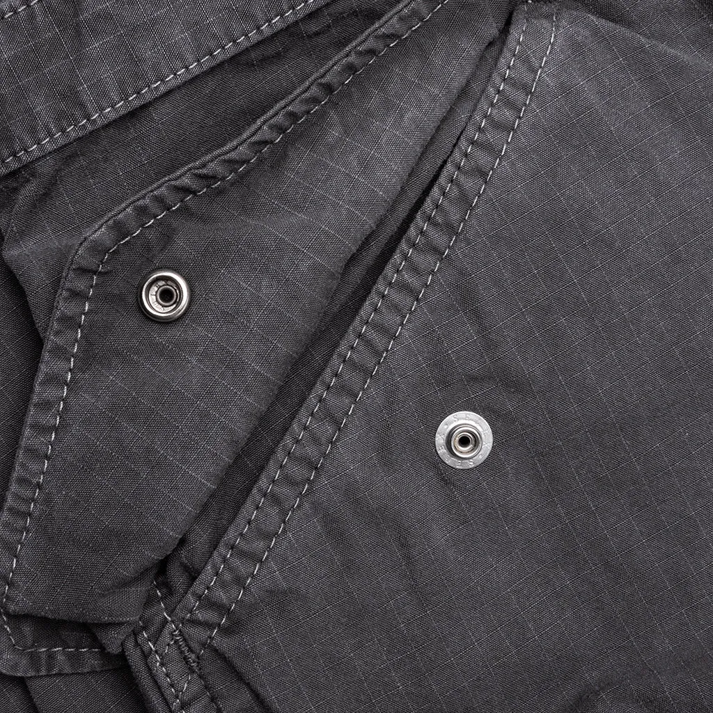 Garment Dye Rip Stop Pants - Black