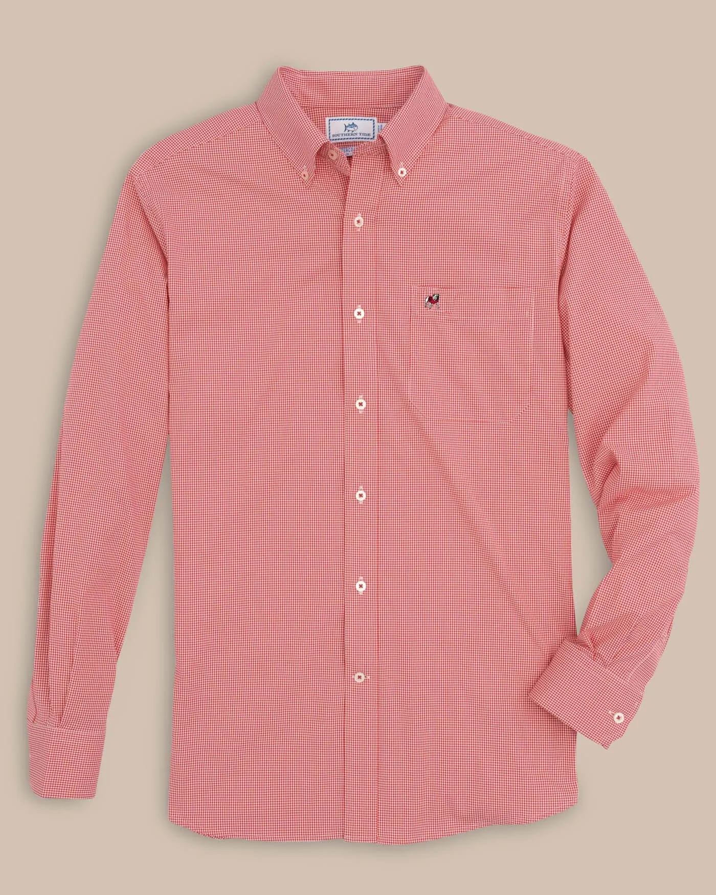 Georgia Bulldogs Gingham Button Down Shirt