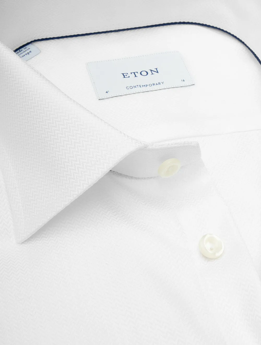 Herringbone Dobby Contemporary Fit Shirt White